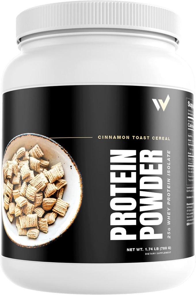 Whey Protein Isolate Powder von Ashton Hall - Premium Cinnamon Toast Cereal Flavor - Low-Carb, High-Protein Shake für Muskelwachstum & Erholung, verpackt mit 25g Whey Protein pro Scoop