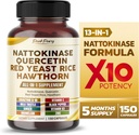 Nattokinase 5000FU Quercetin Red Yeast Rice Hawthorn - Gesamt Wellness Support - Made in USA