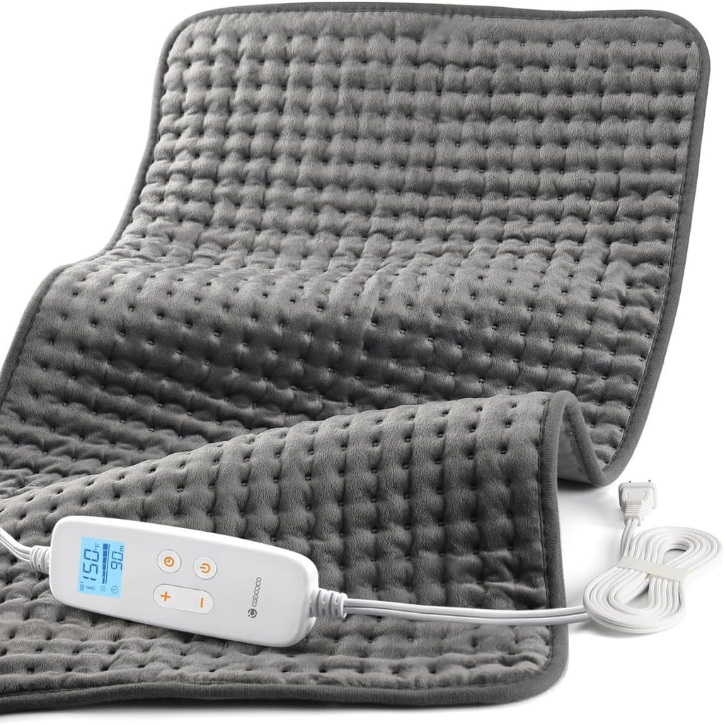 CooCoCo 17x33 Großes Heizkissen für Rücken, HSA zugelassene Geschenke für Mom Dad, Elektrisches beheiztes Pad für Hals Schultern Period Cramps, FSA Eligible Heat Pad, Auto Off, 10ft Cord, Weihnachtsgeschenk für Frauen Männer