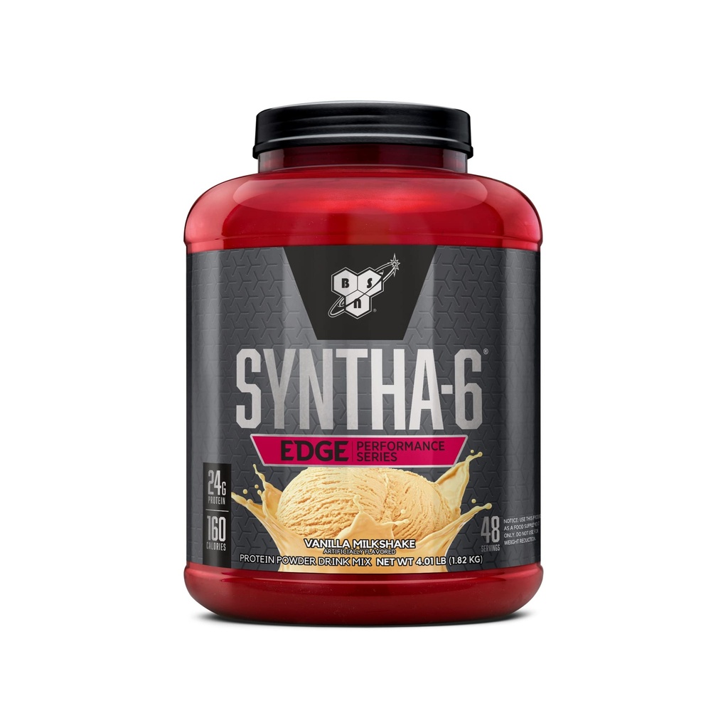 BSN SYNTHA-6 Edge Protein Powder, Vanilla Protein Powder mit hydrolysierter Whey, Micellar Casein, Milk Protein Isolate, Low Sugar, 24g Protein, Vanilla Milkshake, 48 Servierungen