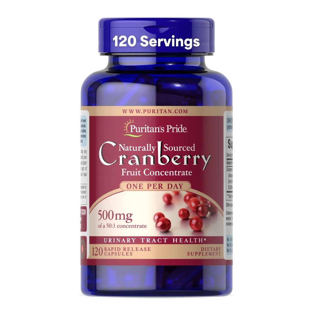 Puritan's Pride One A Day Cranberry - 120 Kapseln unterstützt Urinärgesundheit