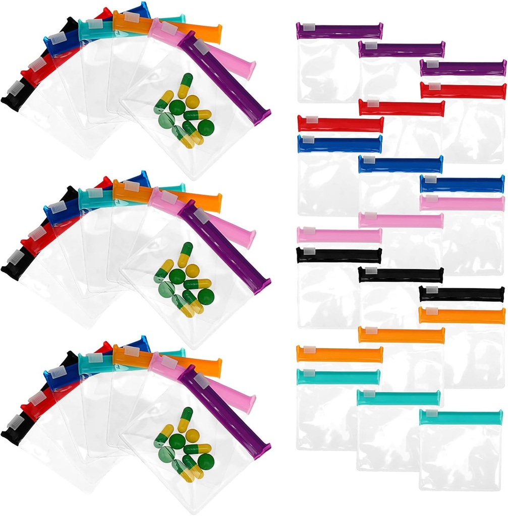 21 PCS Pill Pouch Taschen Zippered wiederverwendbare klare Medizin Pille Organizer Tasche Bunte Reise Portable Seal Mini Pille Aufbewahrung Pouches Container für 7 Tage tägliche Reise Beilagen