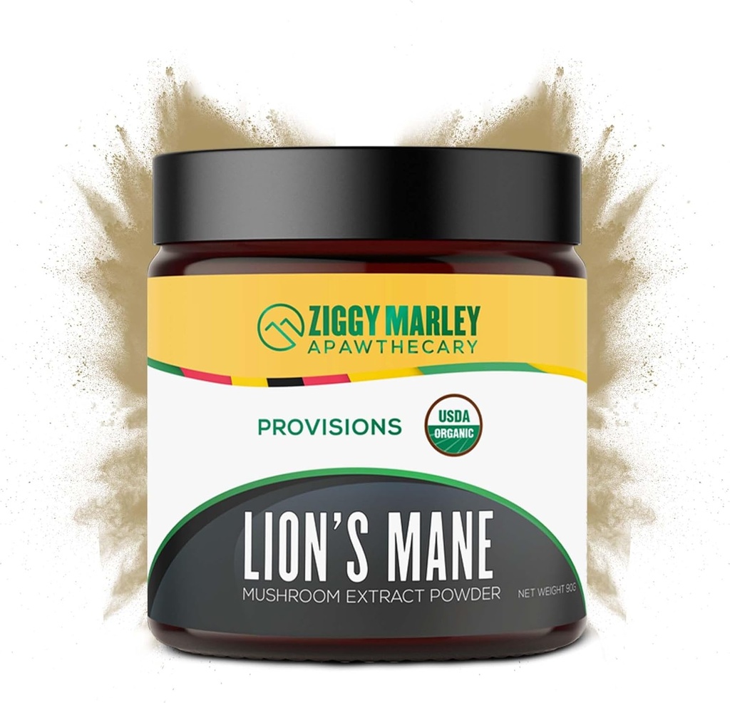 Bio Lions Mane Mushroom Pulver für Hunde & Katzen – Unterstützung Kognition – USDA Organic Fruiting Body Extract, 45 Servierungen in einem wiederverschließbaren Jar