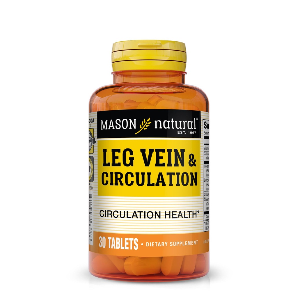 MASON NATURAL Leg Vein & Zirkulation, mit Vitamin C, Kalzium, & Grüner Tee für tägliche Zirkulation Unterstützung, 30 Tabletten