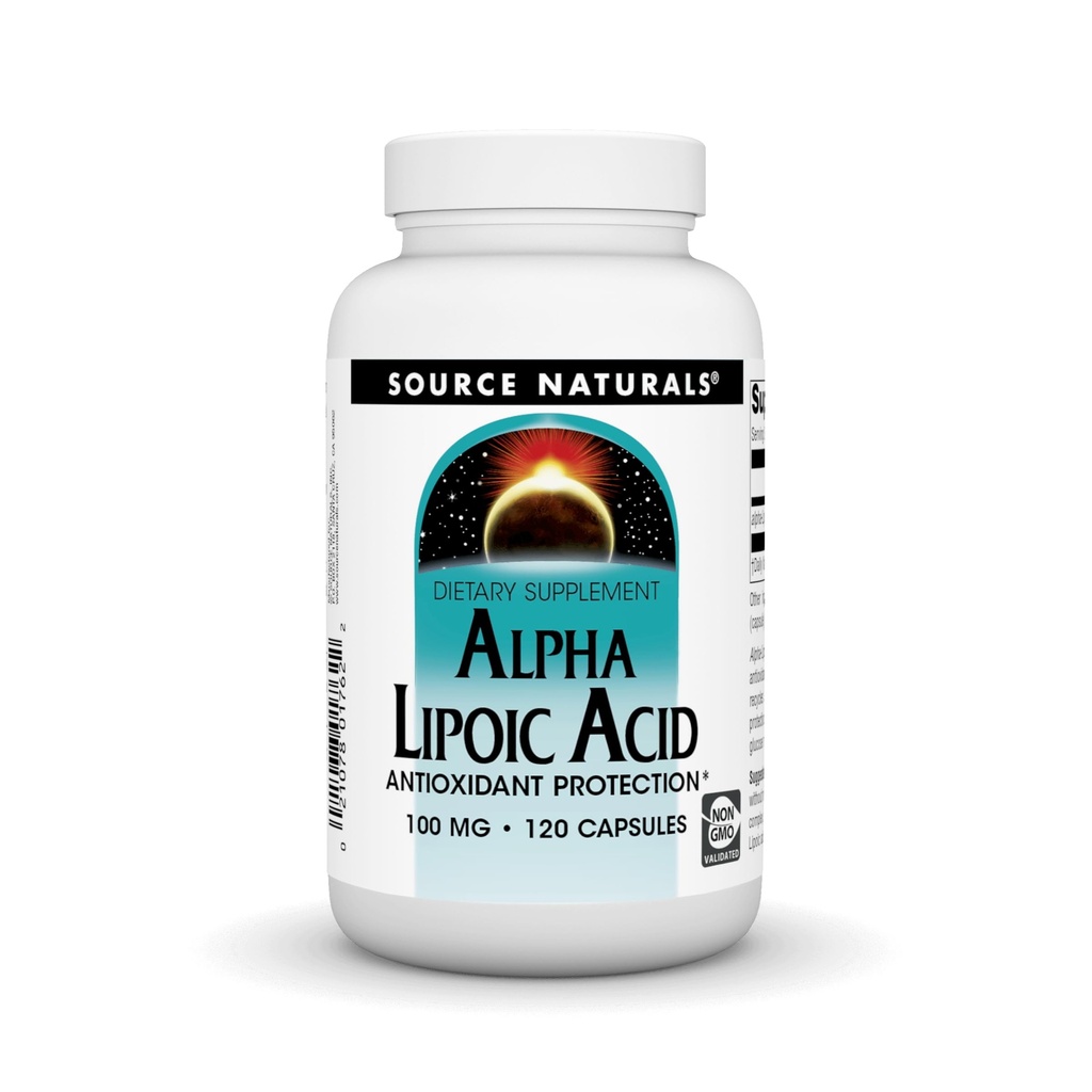 Quelle Naturals Alpha Lipoic Acid 100 mg unterstützt gesunden Zucker Stoffwechsel, Leberfunktion & Energie Generation - 120 Kapseln