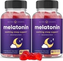 Melatonin Gummi für Kinder & Erwachsene | Natürliche Schlafhilfe Drug-Free, Vegan Berry Flavor Kinder Melatonin Gummy Supplement | 2.5mg, 5mg oder 10mg Dose | Schlafpillen Substitute 60 Gummies (Pack von 2)