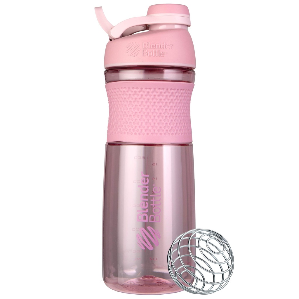 BlenderBottle SportMixer Shaker Bottle Perfekt für Protein Shakes und Pre Workout, 28-Ounce, Rose