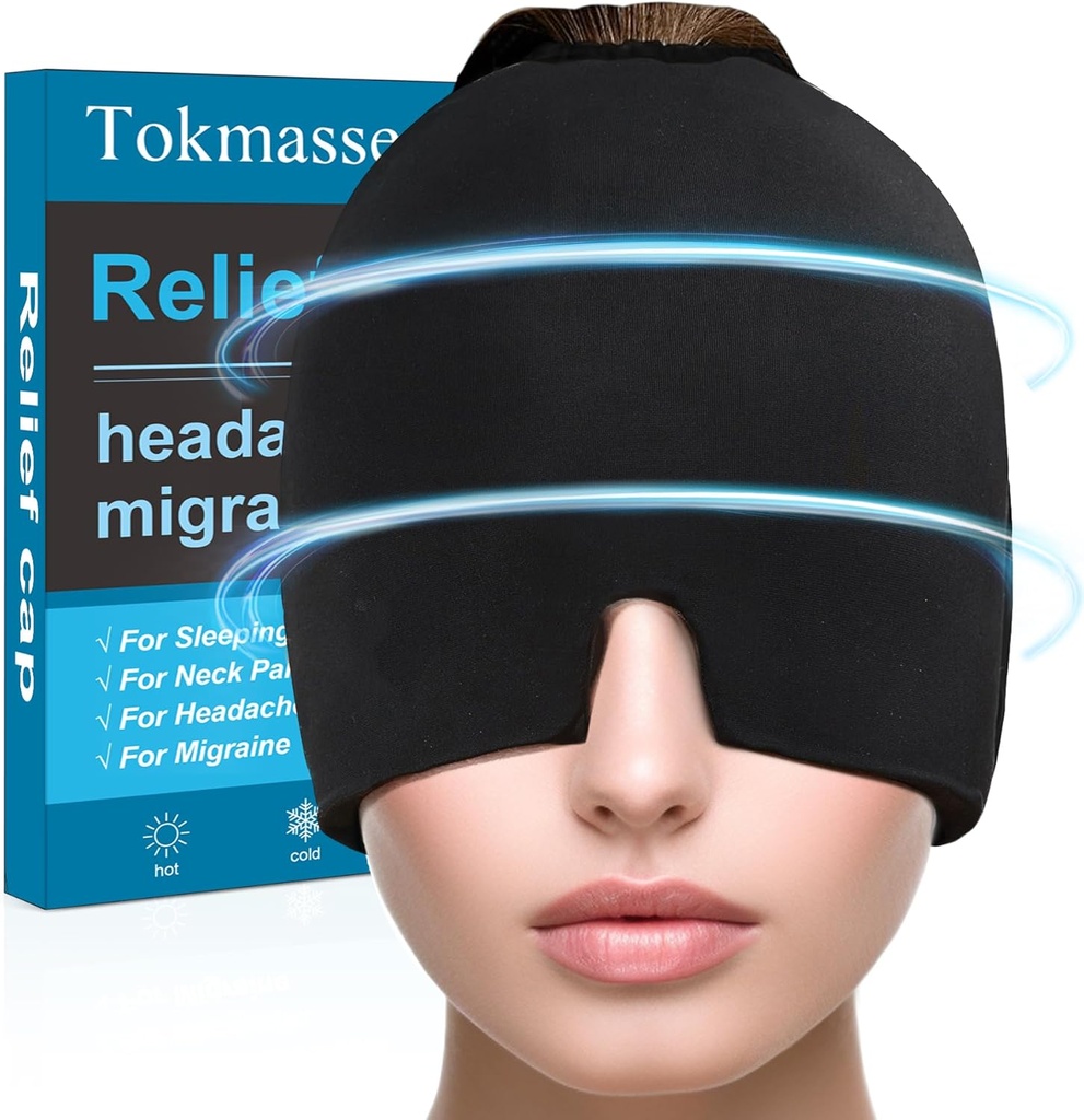 Migraine Relief Cap, Eis Head Pack Gel, Kalte und Wärmetherapie, Sinus Eye Patch Kopfschmerzen, Geschwollene Augen, Relief von Spannung und Druck