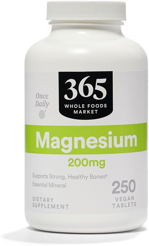 365 von Whole Foods Market, Magnesium 200mg, Vegan, 250 Tabletten