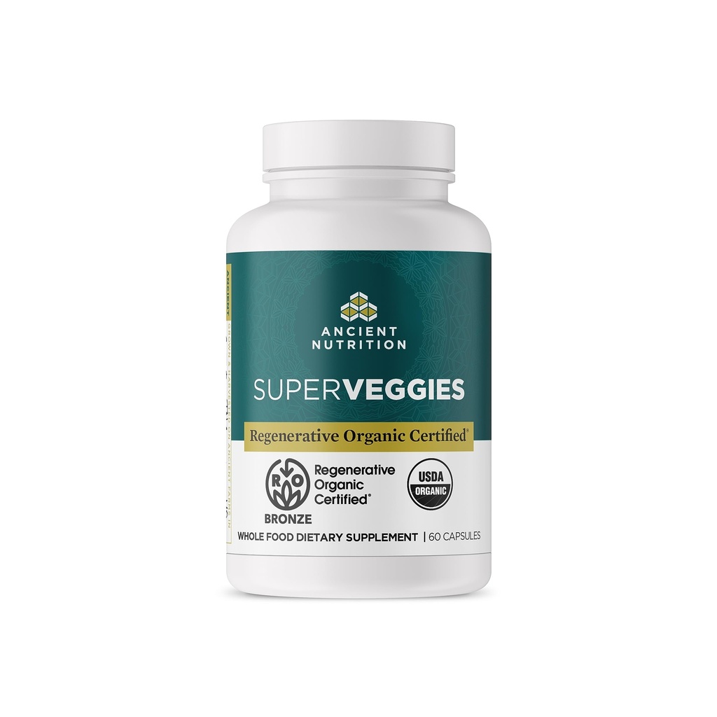 Antike Ernährung Regenerative Bio-zertifizierte SuperVeggies Kapseln, unterstützt Gut und Immunsystem Gesundheit, Hergestellt mit Probiotics, Kale, Broccoli und Spinach, 60 Count