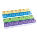 EZY DOSE Weekly (7-Day) Tägliche Medtime Pille Fall, Medizin Planner, Vitamin Organizer, Ergänzung und Fischöl Container, große Komponenten mit gerundeter Basis, 4 Mal pro Tag, gefärbte Lids, BPA kostenlos