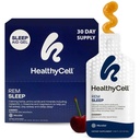Healthycell REM Schlafhilfe-Ergänzung für Erwachsene - Flüssiges Gel Extra Strength Schlaf-Ergänzung mit Melatonin, Magnesium, L-Theanin, GABA & Natural Calming Kräuter - 30 Gel Packs, Cherry Flavored