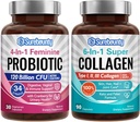 Probiotic + Collagen Bundle, 4-in-1 Feminine Probiotic (30ct) & 6-in-1 Super Collagen (90ct), 2 Packungen, Cranberry, Digestive & Healthy Aging Support, Non-GMO