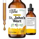 Wild & Organic St Johns Wort Tincture - Mood Support - Calming St John's Wort Supplement - Hypericum Perforatum Herbal Liquid Drops - Vegan, Sugar & Alcohol Free - 4 fl oz