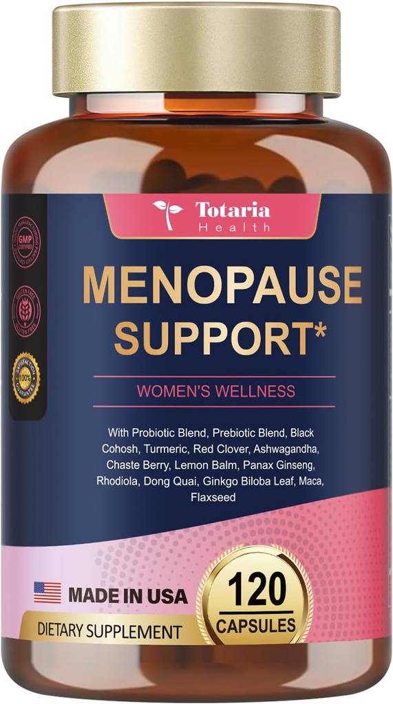 Menopause Ergänzungen für Frauen, Multibenefit & Complete Black Cohosh, Ashwangandha Roots, Menopause Probiotics für Frauen, All-Natural Probiotic, Premium Zutaten