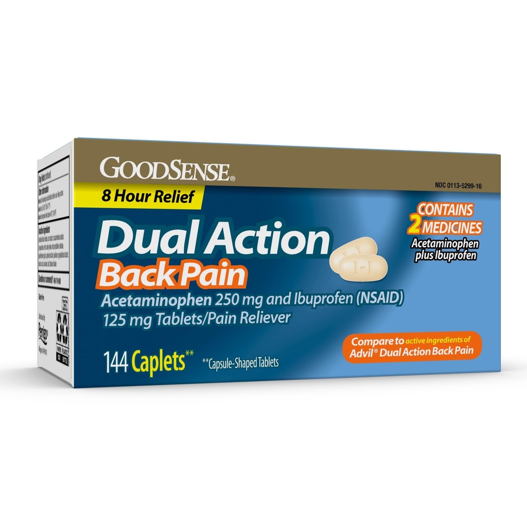 GoodSense Dual Action Acetaminophen und Ibuprofen (NSAID) Tabletten, 250 mg/125 mg, Rückenschmerzen, 144 Count