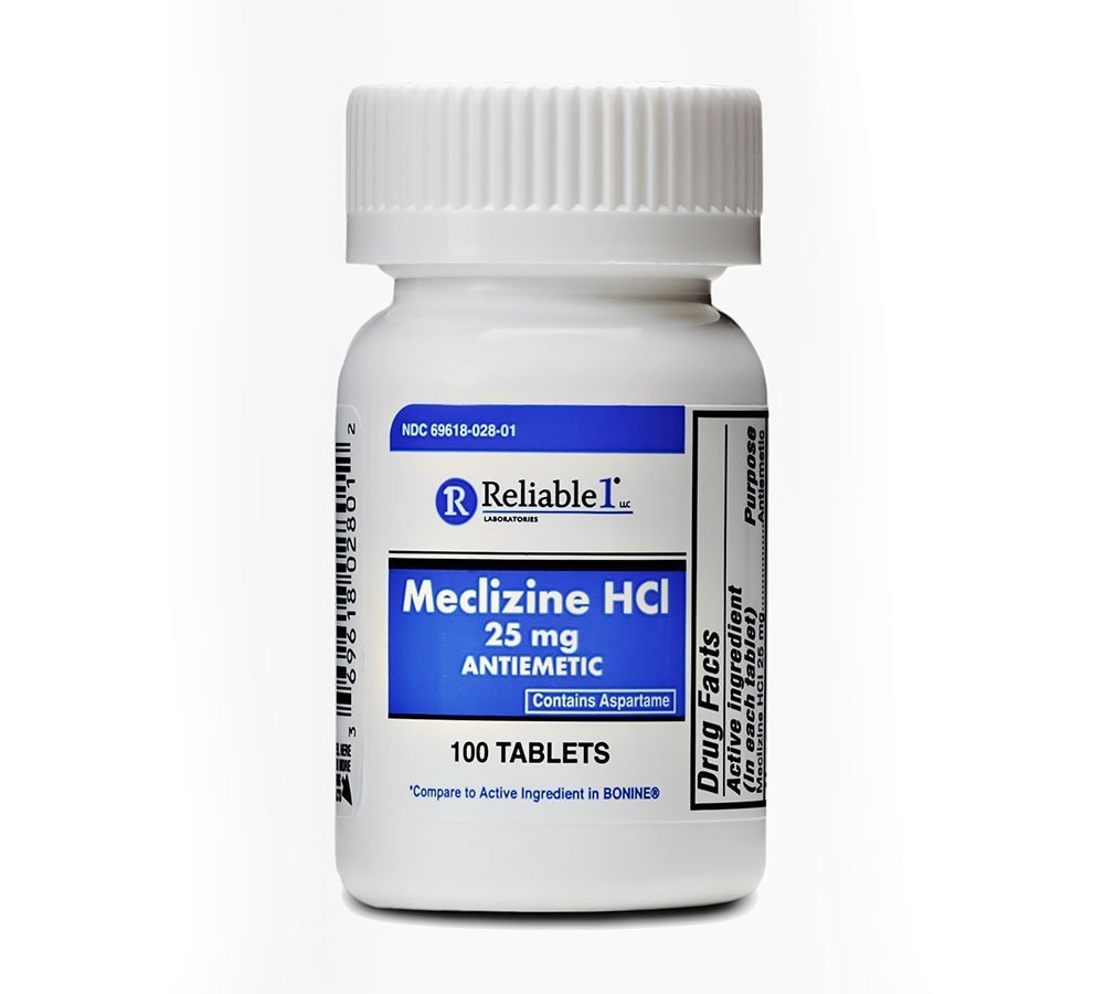 Zuverlässig-1 Laboratories Meclizine HCL 25mg 100 Tabletten (1 Flasche)