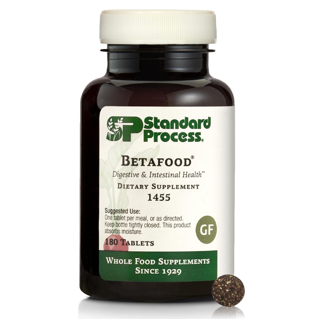 Standard Process Betafood - Verdauungs-Gesundheits- und Leberunterstützungsergänzung mit ganzer Nahrungsmischung von Oat Flour, Bio-Beet Root und Bio-Beet-Saft - 180 Tabletten