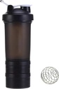 Protein Shaker Bottle mit Storage Compartments | Pre-Workout, Protein, Supplements | 16.9 oz (500 ml) [Schwarz]