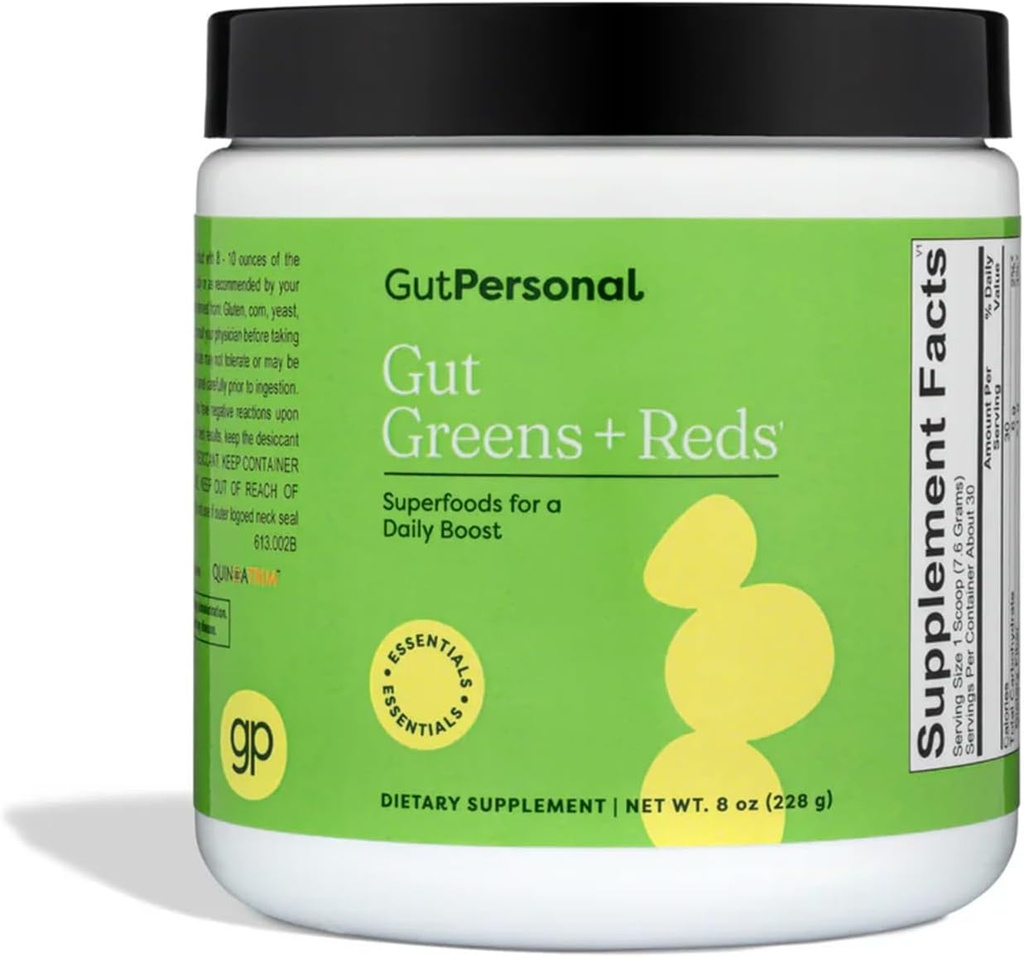 GutPersonal Gut GreensTM + Reds Nourish Your Gut, Erhöhen Sie gute Bakterien und verbessern Sie Wohlbefinden für optimale Stomach Gesundheit, 30 Portionen