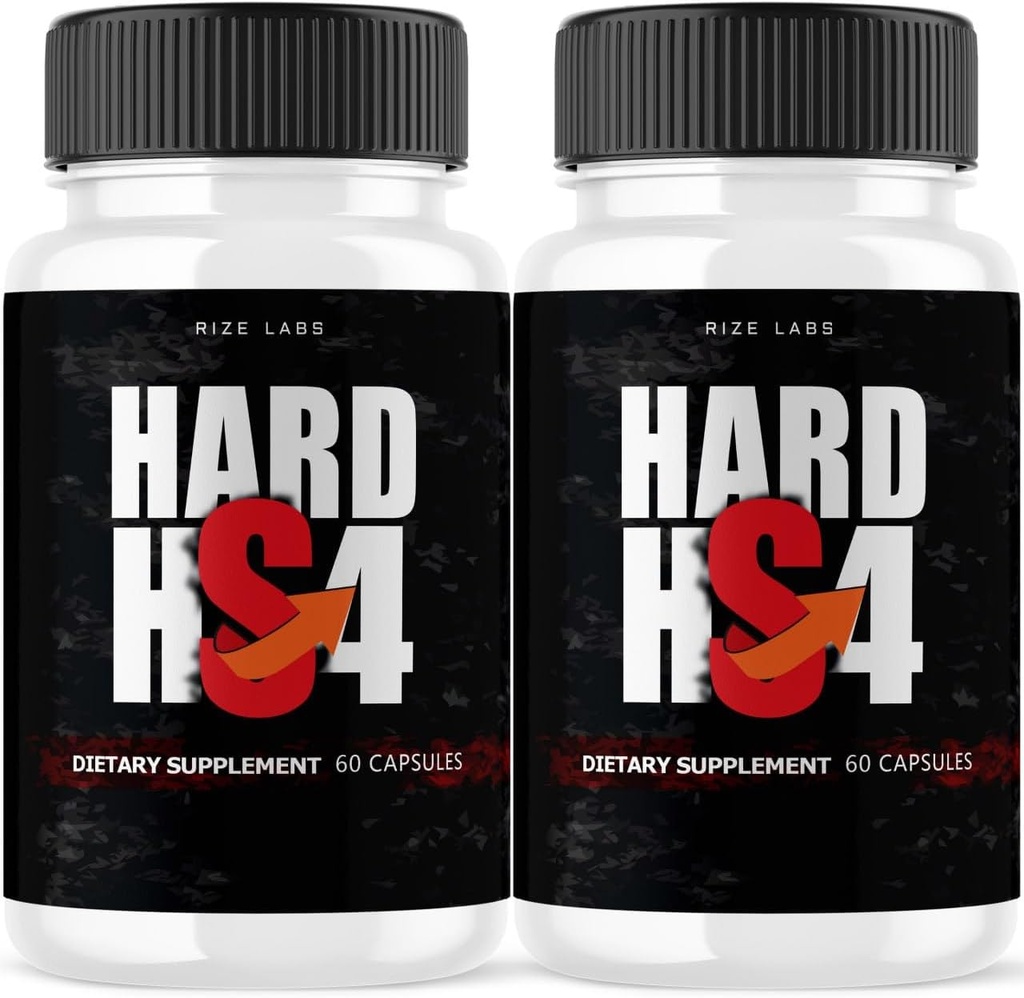 rize labs Hard HS4 Capsules, Hard HS4 für Herren Gesundheit, Hard HS4 Extra Strength Pills, Hard HS4 Male Support für Gesamtleistung, Hard HS4 Maximum Formula Reviews (120 Kapseln) (Pack von 2)