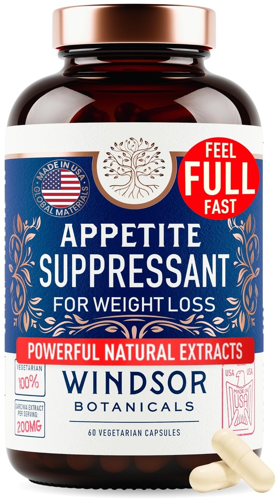 Appetite Suppressant für Gewichtsverlust - Garcinia Cambogia, Glucomannan Appetit Control Supplements und Stoffwechsel Booster für WeightLoss - Lose Weight Fast für Frauen und Männer - 60 Veggie Diät Pillen