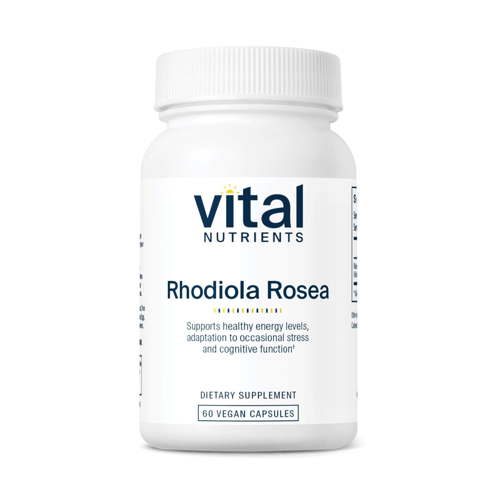 Vital Nährstoffe Rhodiola Rosea | Rhodiola Ergänzung für gesunde Energie, Gedächtnis und Stress Unterstützung | Gluten, Dairy, Soy Free | Non-GMO | 60 Kapseln