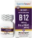 Superior Source - No Shot B12 Methylcobalamin 1000 mcg with B6 & Folic Acid 800 mcg. - 60 Quick Dissolve Tablets