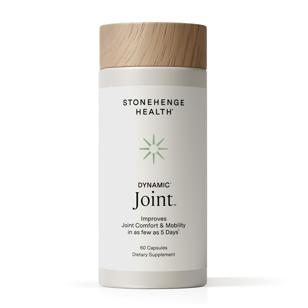 Stonehenge Health Dynamic Joint Health Supplement – Fast-Acting-Unterstützung mit AprèsFlex® Boswellia, MSM, Multi-Typ Collagen, Turmeric, Bromelain, Vitamins C & D3 – Unterstützt Joint Comfort – 60 Kapseln