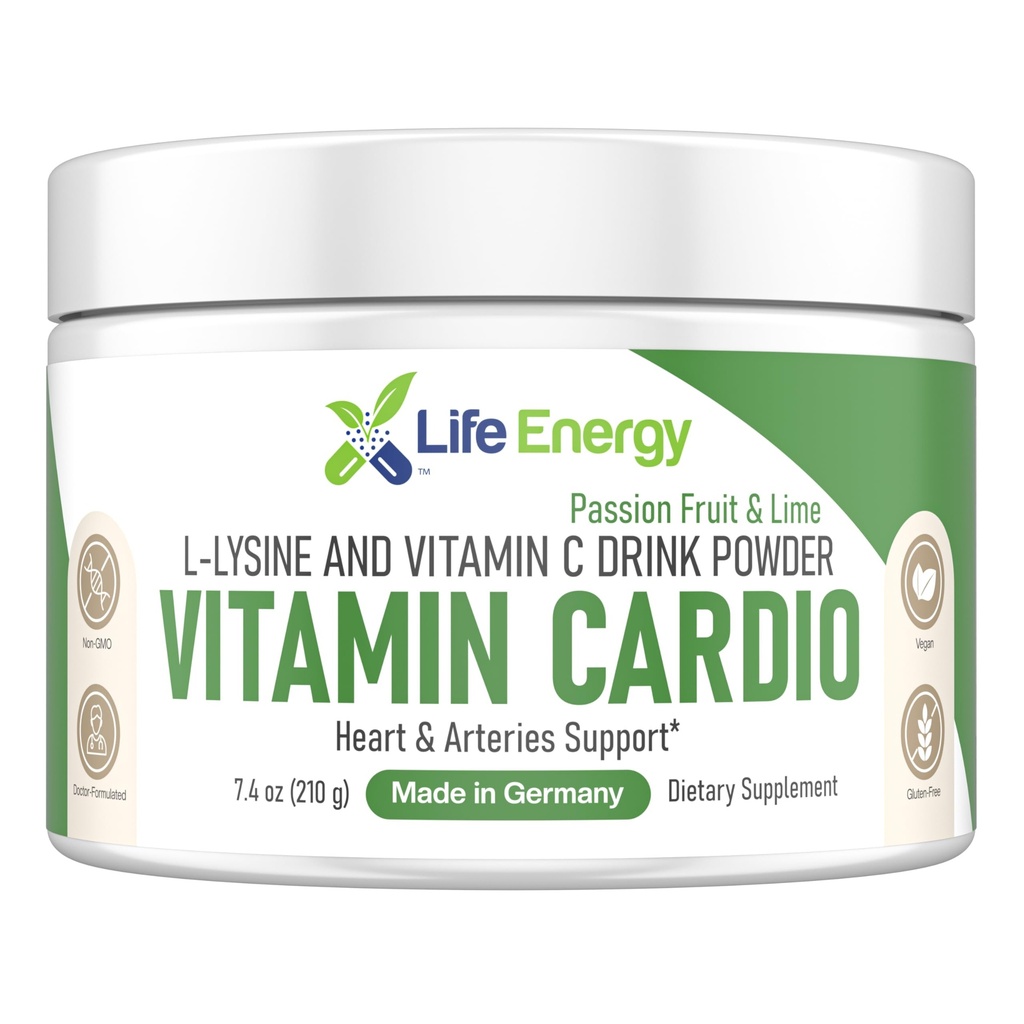 High-Dosed 2000mg Vitamin C & L-Lysine Trinkmischung Pulver | Herz, Arterien, Kollagen & Immununterstützung | Passionsfrucht & Lime | Stomach-Friendly | Non-GMO Sugar-Free Vegan Doctor-Formuliert | 210g Größe