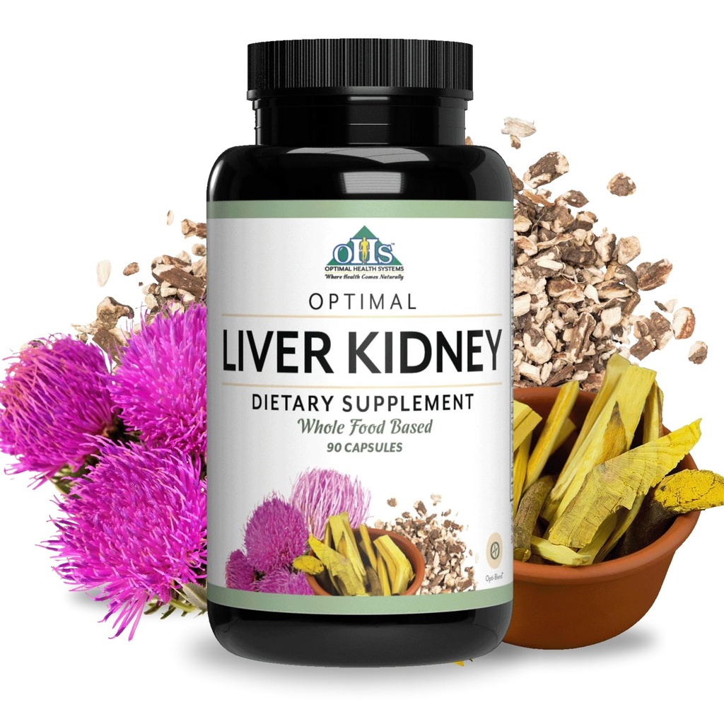 Optimale Gesundheitssysteme Leber/Kidney | Detox & Cleanse | Milk Thistle, Dandelion, Barberry, Molasses + Opti-Blend Enzyme für Absorption | 90 Kapseln