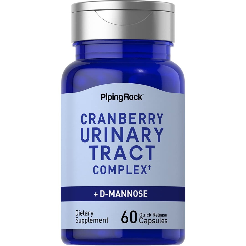 Piping Rock Cranberry Complex Supplement | 60 Kapseln | mit D-Mannose und Probiotic Blend für Frauen und Männer | Advanced Urinary Formula | Non-GMO, Glutenfrei