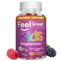 Feel Great Kids Calm Magnesium Gummi - Magnesium Supplement für Kinder - Magnesium Citrate Gummis - 60 Count