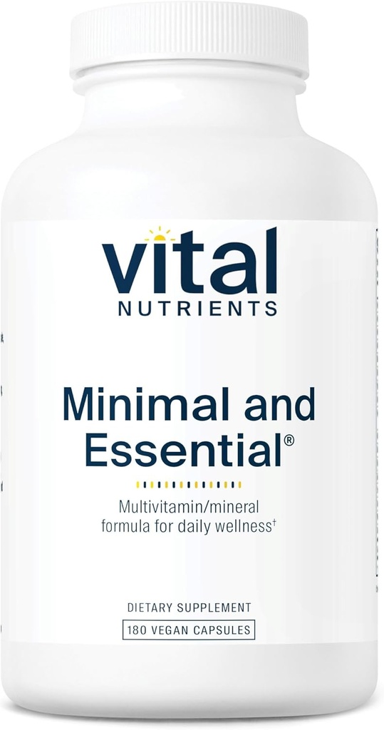 Vital Nährstoffe Minimale und essentielle Multivitamin | Vegetarisch Ein pro Tag Multi Vitamin, Mineral, & Antioxidante Ergänzung * | Iron-Free | Gluten, Dairy, Soy Free | Non-GMO | 180 Kapseln