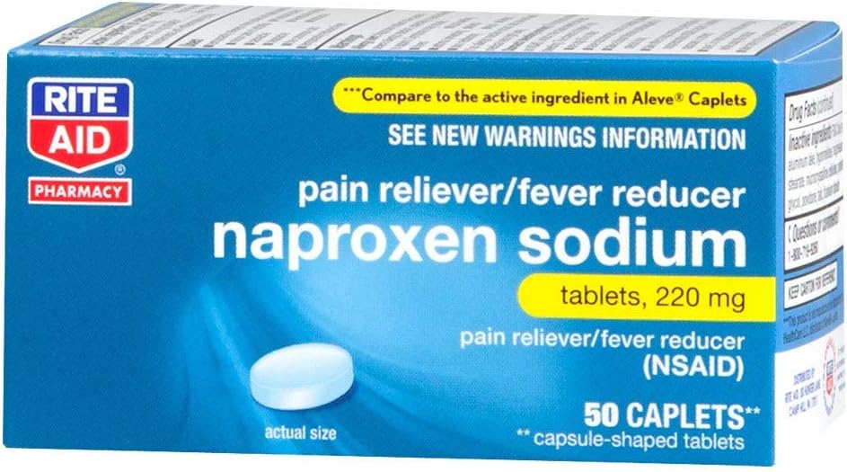 Rite Aid Naproxen Natrium Schmerzen Relief Pillen, 220 mg Caplets - 50 Count | NSAID Schmerzlinderung | Schmerzen Pillen | Rücken Schmerzlinderung Produkte | Muskel und Rücken Schmerzlinderung Produkte | Echtzeit Schmerzlinderung