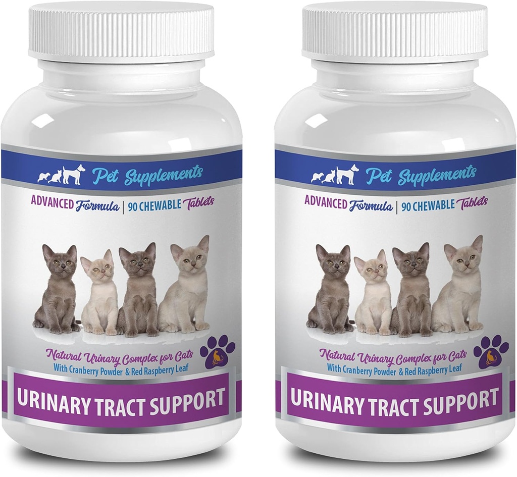 Urinary Tract Supplements for Cats - Urinary Tract Support - for Cats - Natural Formula - CHEWABLE - cat Marshmallows - 2 Bottle (180 Chews)