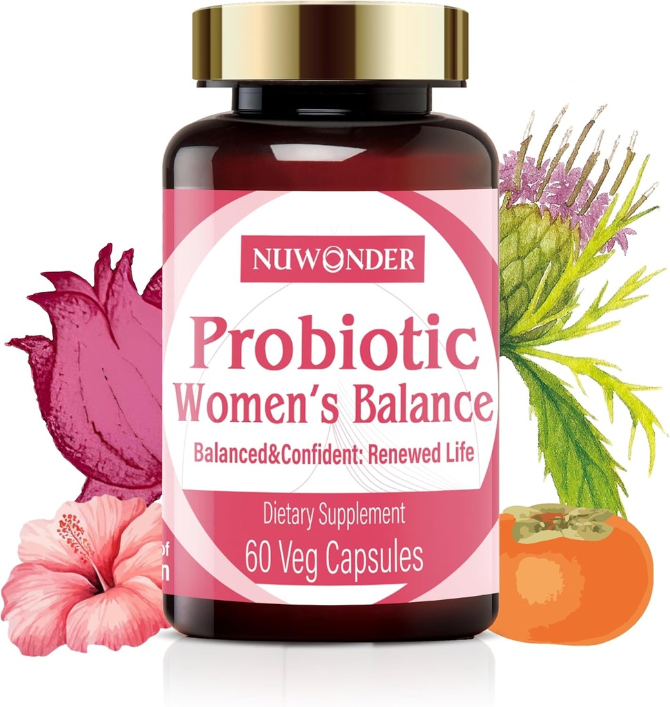 Präbiotika und Probiotika für Frauen – Vaginale Probiotika-Mischung, natürliche Präbiotika, pflanzliche Unterstützung, Förderung der femininen Gesundheit & Intimate Balance, Eliminate Vaginal Odors & pH Balance, 60 Kapseln (2)