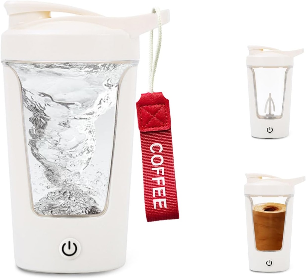 Elektrische Shaker Bottle, Portable Protein, Mixer Cup, USB C Shaker für glatte Protein Shakes, BPA-frei, Tritan, 450ml, 16oz, Stir Cup, 500mAh wiederaufladbar