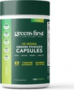 Greens First PRO Phytonutrient Capsules - 30 Servierungen - 54 Antioxidantien Superfoods, Bio Obst & Gemüse - Präbiotika, Probiotika & Verdauungsenzyme - Dairy & Wheat-Free, Non-GMO - 180 Kapseln
