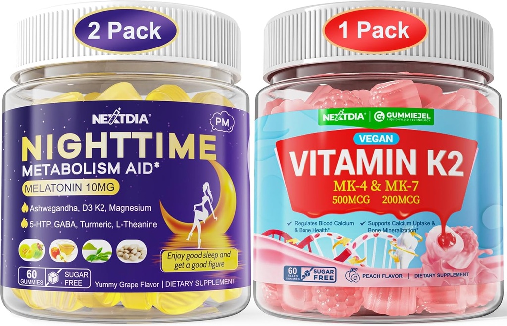 Bundle: Melatonin 10mg 20mg & Vitamin K2 Gummi