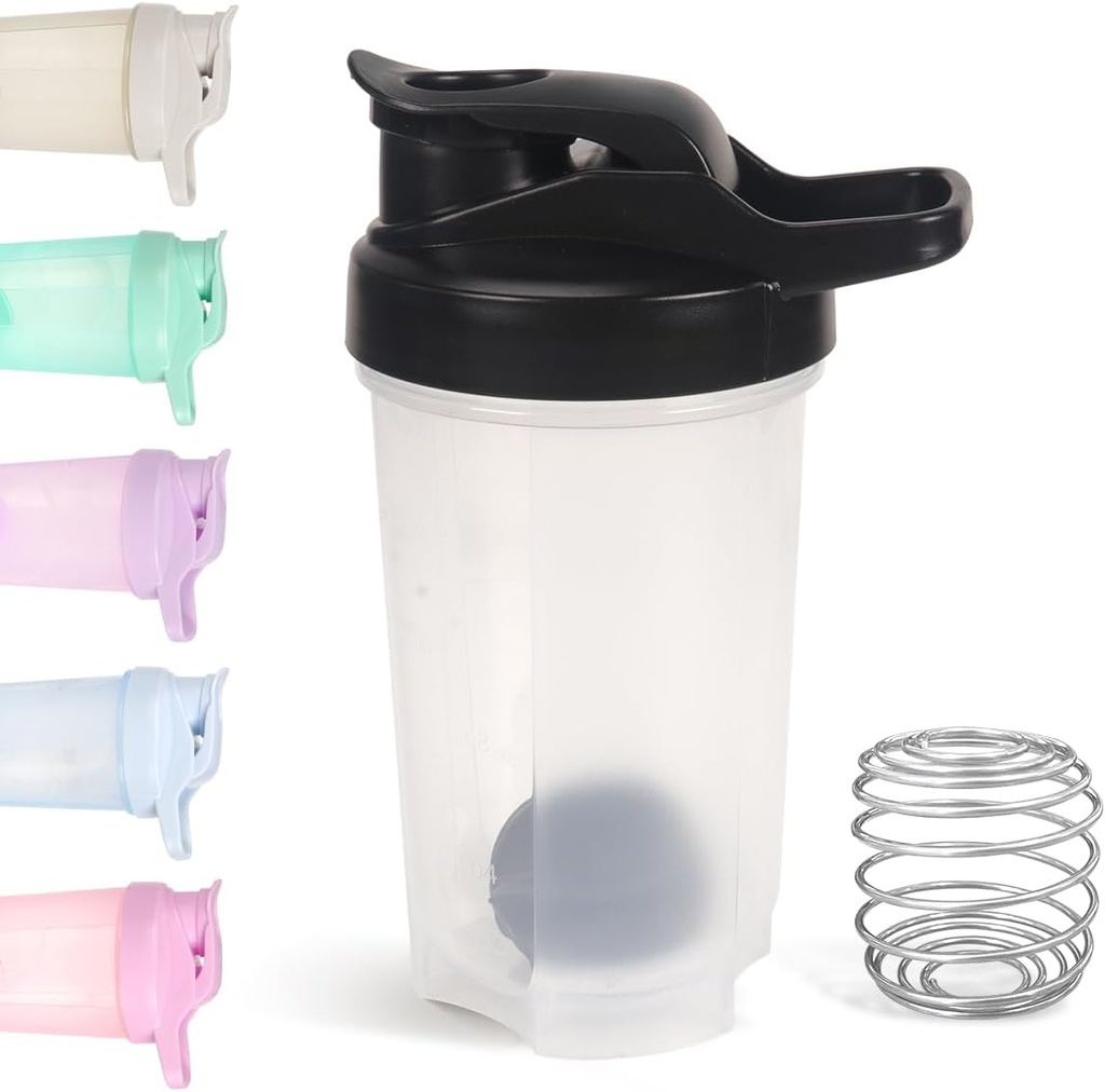 D.Y.A 16oz Shaker Bottle,Leak Proof Sports Shaker Cups für Protein Shakes,Shaker Bottle for Pre Workout and Travel To Go,BPA Free & Easy Clean Protein Shaker Bottle, Schwarz