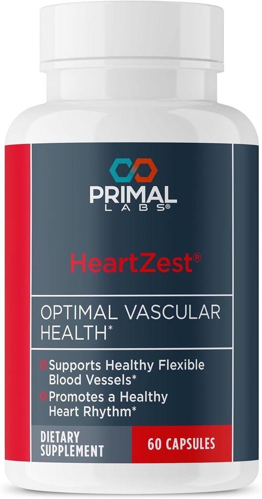 Primal Labs HeartZest - für Herzgesundheit - Vitamin D3 & K2 Formel - 60 Kapseln