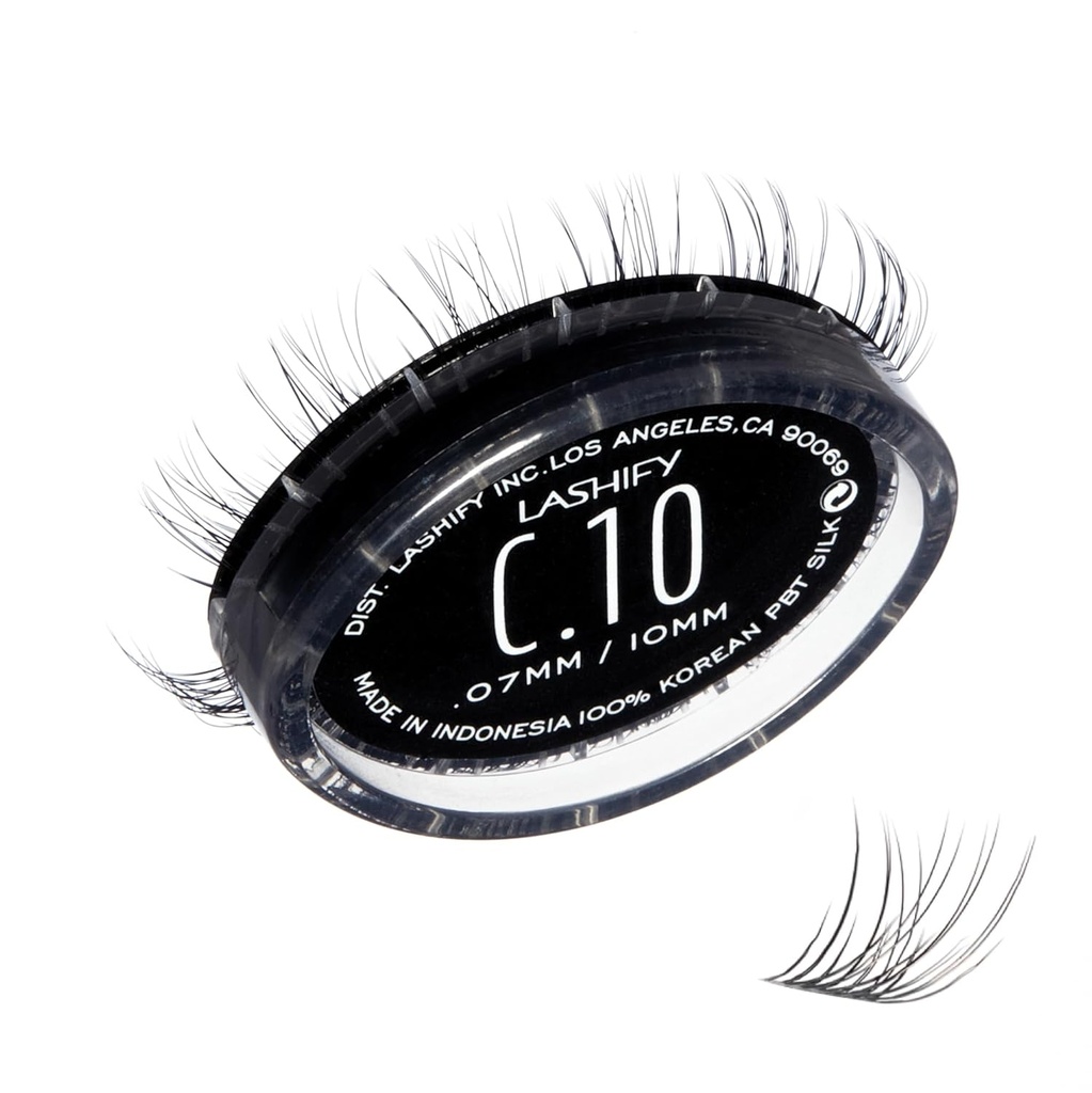 Lashify Curl 10mm Gossamer DIY Wimpern Extensions Refill, Schwarz, Einfache Falsche Wimpern für einen natürlichen Look