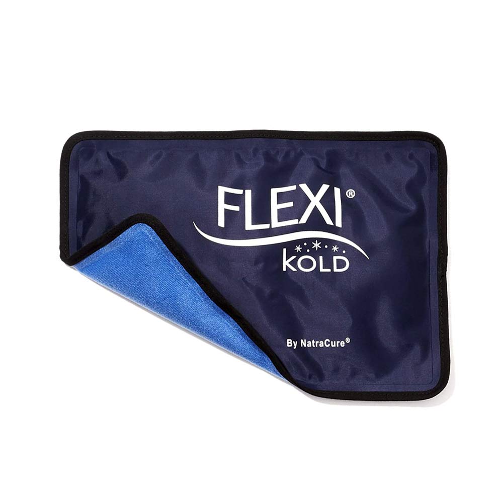 FlexiKold Reusable Gel Ice Pack mit Bändern – Cold Compress Pack für Verletzungen – Flexible medizinischer Ice Wrap für Rücken, Schultern, Beine, Knie, Sciatica, Muskelschmerzen – Halbgröße