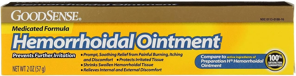 GoodSense Hämorrhoidal Salbe, Phenylephrin HCl, Petrolatum, Mineralöl, Relief aus Brennen, Juckreiz und Zerfall von Hämorrhoiden, 2 Unzen