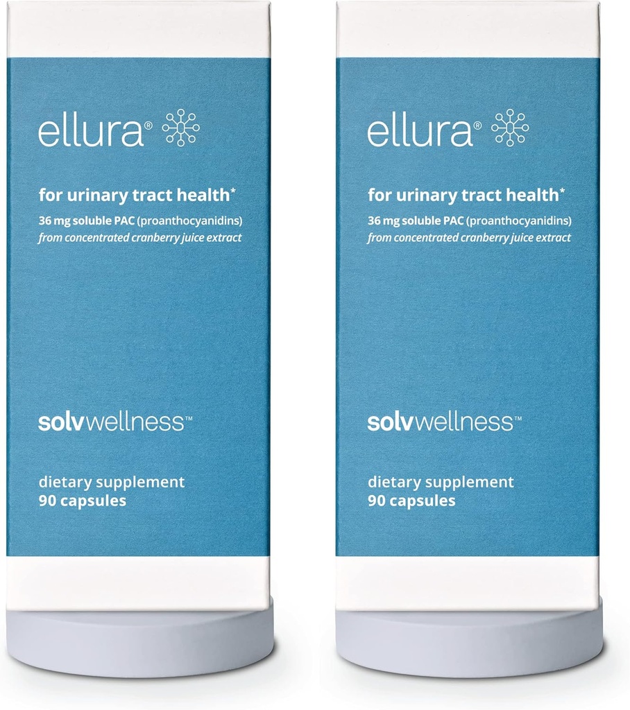 ellura Solv Wellness Clinical Proven Cranberry Supplement: Nehmen Sie an der Spitze der UTIs mit 36 mg 100% Bioverfügbarkeit PAC, 180 Kapseln