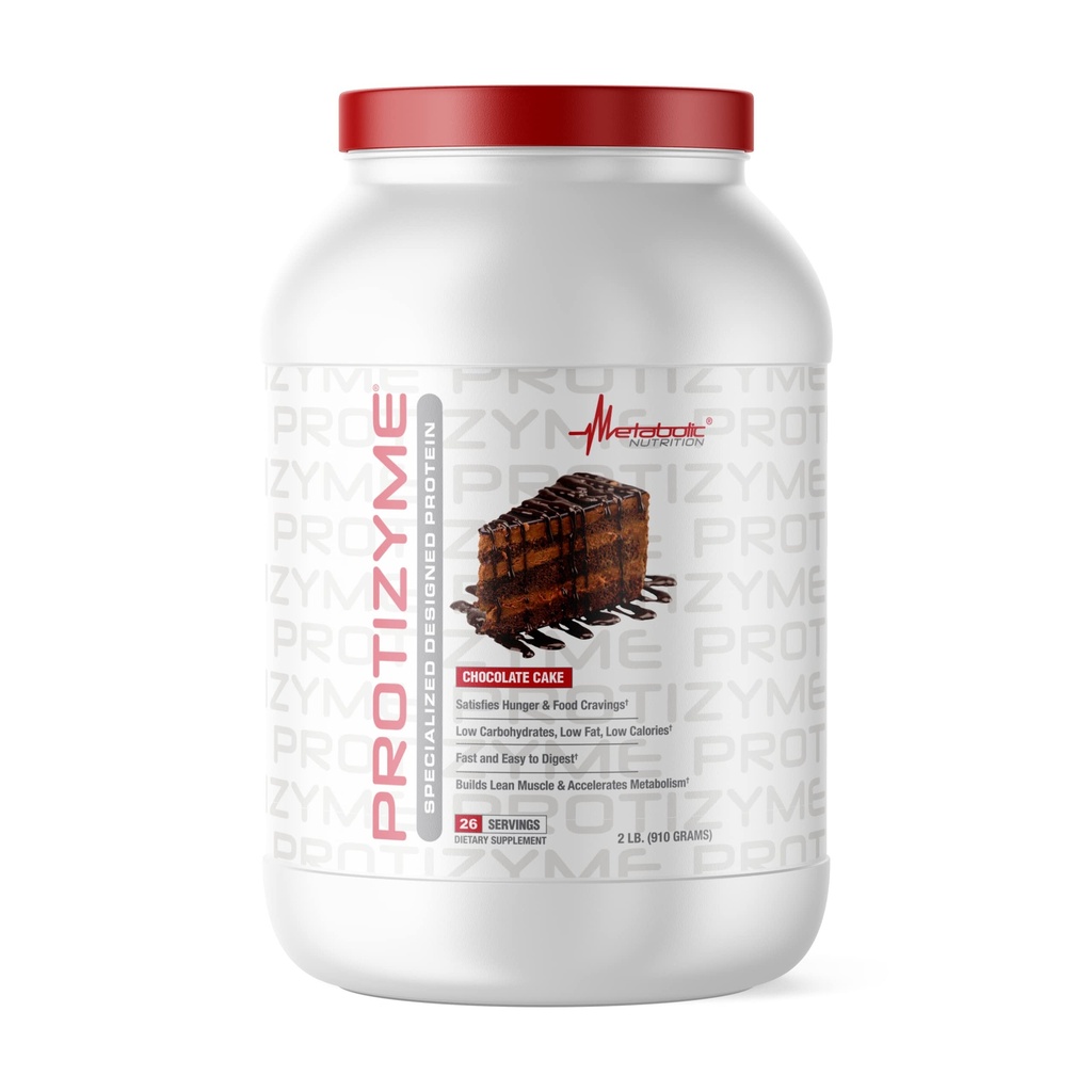 Metabolic Nutrition | Protizyme | 100% Whey Protein Powder | High Protein, Low Carb, Low Fat mit Verdauungsenzymen, 24 Essential Vitamins and Minerals | Chocolate Cake, 2 Pound