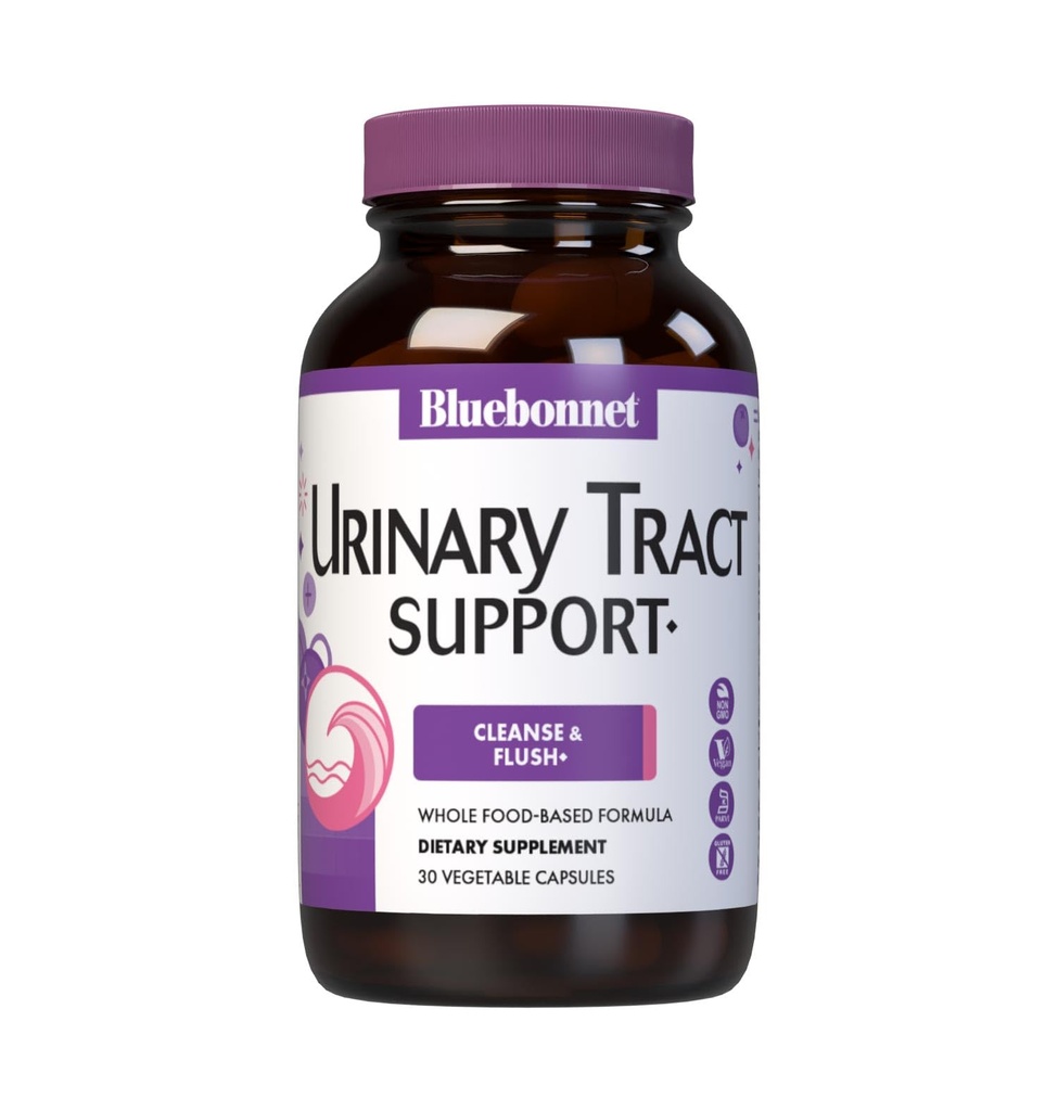 Bluebonnet Nutrition Urinary Tract Support, Cleanse & Flush*, Soy-Free, Gluten-Free, Kosher-Certified, Non-GMO, Dairy-Free, Vegan, 30 Gemüsekapseln, 15 Servietten