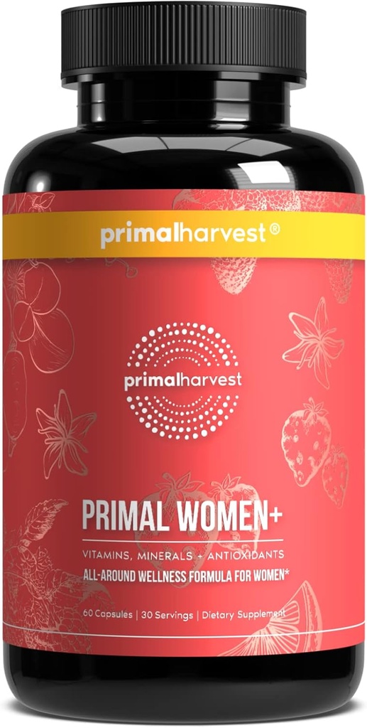 Primal Harvest Multivitamin für Frauen Vitamin A, Vitamin C, Vitamin D und E, Vitamin B12, B6, Biotin, Zinkergänzungsmittel, 60 Kapseln (Frauen 1 Packung)