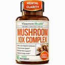 Potent Mushroom Complex mit Turkey Tail, Lions Mane Extract, Shiitake Mushrooms, Reishi, Cordyceps, Maitake, Chaga & More – 10-in-1 Pilzergänzung für psychische Klarheit, natürliche Energie & Fokus